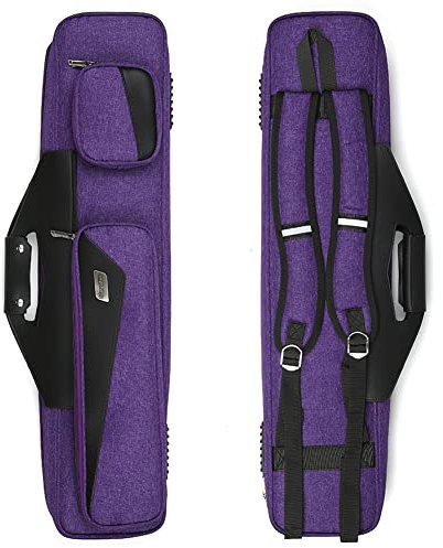 MangoRun Funda para Tacos de Billar de 4 x 4 con Correas de Mochila para 4 Tacos de Billar (Morado)