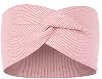 HEYO Stirnband Mädchen Haarband Elastisch Verdreht Kopfband aus Baumwolle Feinripp Optik (Rosa)