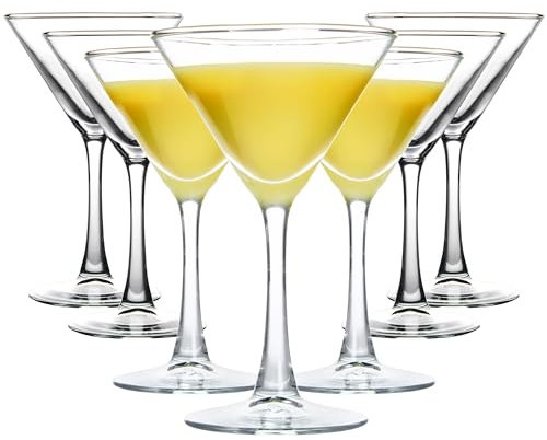 CYUFU Martiniglas set med 7, klassiska genomskinliga cocktailglas set för Espresso Martini, Kosmopolitan, Manhattan, inflyttning, förlovningsfestgåva, 170 ml kapacitet