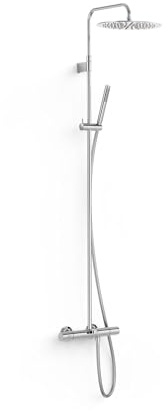 TRES 19031202 OVER-WALL - Grifo Termostático Baño-Ducha Telescópico 3 Vías con Inversor Cromo