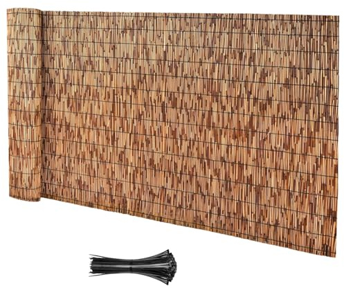 MMleYN Balkong Sekretessskärm Bambu Väggtäckning Staket Paneler Utomhus Naturligt Vassstängsel 50 60 70 80 90 100 110 120 130 140cm Lätt Att Installera För Inomhus/utomhus Altan Veranda (Size : 60cmx