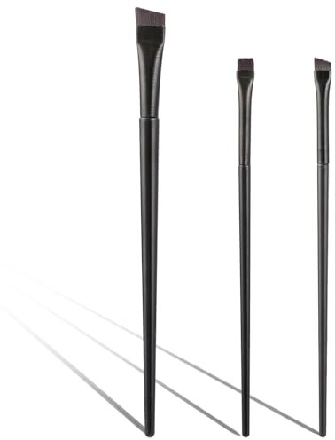 Qianyu 3 Stück Eyeliner Pinsel Set - Fein Abgewinkelter Augenbrauen-Concealer-Pinsel - Gewinkelter Brauenpinsel für Lidschatten und Kosmetik