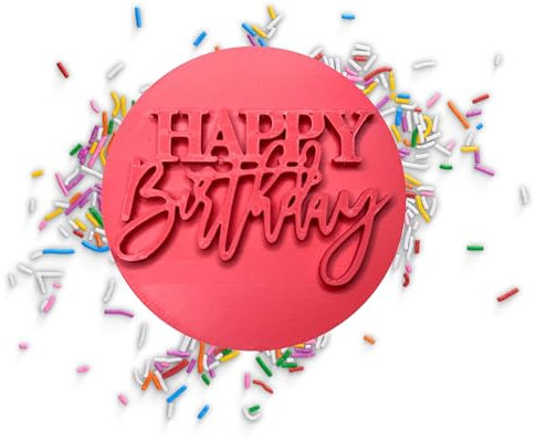 Generic Happy Birthday Embosser/Stamp for Fondant, Icing, Cupcake, Cake, Cookie, Decoration (Happy Birthday 3)