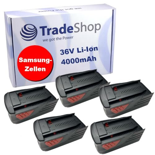5X Trade-Shop Li-Ion Akku 36V 4000mAh kompatibel mit Hilti TE6A TE-6A TE-6A TE7A TE-7A TE-7-A Bohrhammer Schlagbohrmaschine Akkuschrauber Bohrmaschine