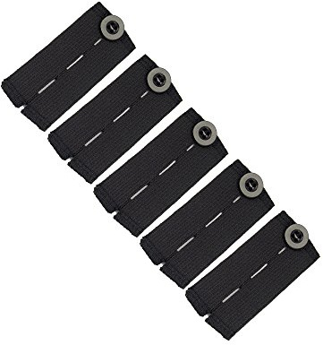 STRETCH COMFORT Waist Extension for Jeans & Pants - Simply button on to make 2 elastic/stretchy waistband instantly (5) Black