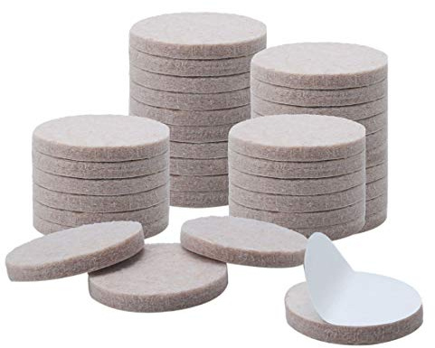 uxcell 36pcs Furniture Pads Round 1 1/4 Self-stick Non-slip Anti-scratch Felt Pads Cabinet Closet Feet Floor Protector Beige