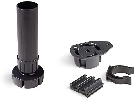 Emuca - Patas para mueble, Pies de plástico para muebles color negro, Lote de 4 pies regulables de alto 150mm