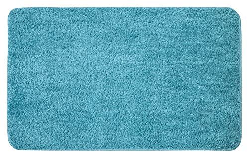 MIULEE Teppich Badematte Badezimmerteppich Bettvorleger rutschfest Badteppich Badvorleger Saugfähige Duschvorleger Waschbar Fussmatte für Wohnzimmer Schlafzimmer Badezimmer 50x80 cm Blau-grün