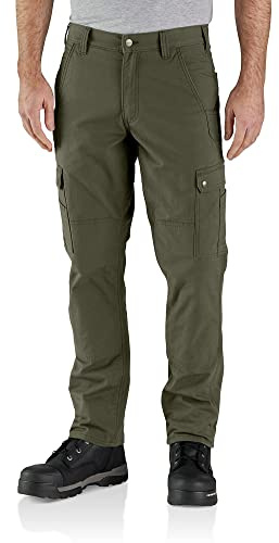 Carhartt Pantalon de travail Ripstop Cargo Fleece Lined pour homme, Basil, 36W x 36L