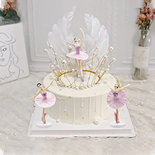 GZGXKJ Decorazione Torta con Ballerina Decorazione Torte Compleanno Principessa del Ghiaccio Corona con ali D'angelo Festa di Natale Corona Ali d'Angelo Compleanno Decorazione torta, 5 Pezzi