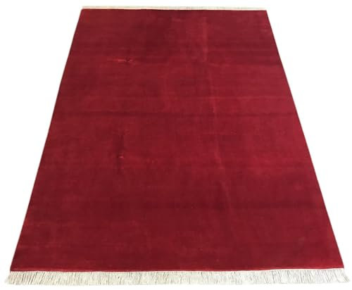 Orientmatta handknuten 172 x 244 cm röd matta 100 % ull handarbete