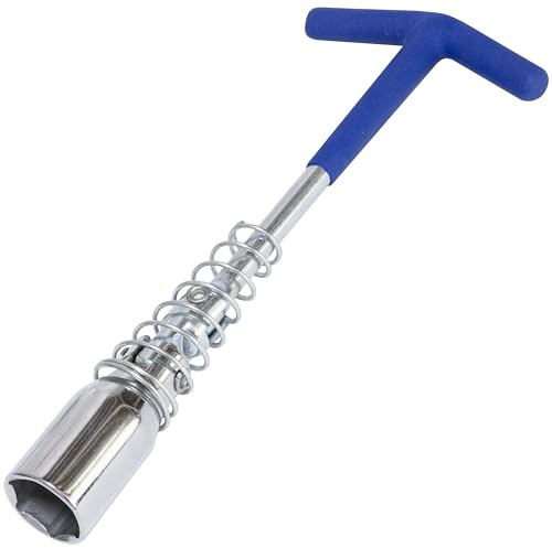 AERZETIX - C68526 - Llave de Vaso para bujía de Encendido 21mm con manija en ''T'' - Resorte articulado Cabeza giratoria - Herramienta de extracción de bujía - en Acero al Carbono