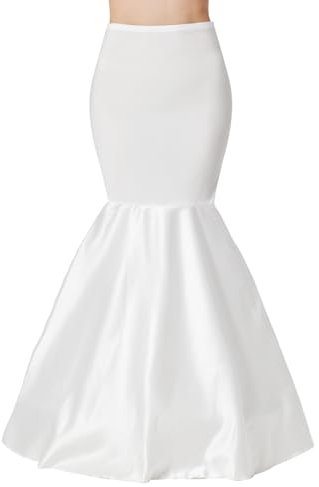 BEAUTELICATE Dame Reifrock Meerjungfrau Unterrock Petticoat Lange Krinoline Fischschwanz Unterrock für Braut Hochzeit Meerjungfrau Kleid
