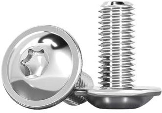 Drenky 20 Pièces M4x20mm Vis Torx à Tête Bombée Avec Collerette ISO 7380-2 Inox A2 V2A, Filetage Complet