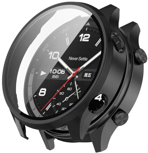 Tyogeephy Fodral för Oneplus klocka 2R skärmskydd, smartwatch fodral skinnpund, repfri plätering PC klocka fodral stötfångare skal för Oneplus klocka 2R klocktillbehör