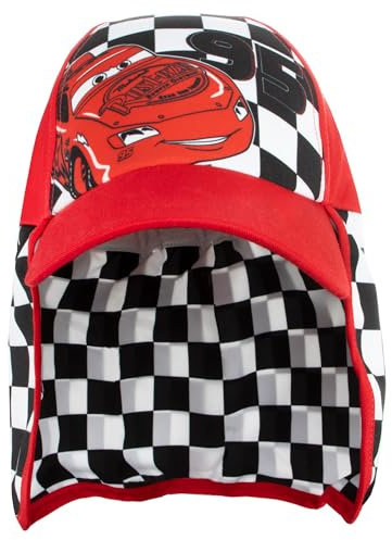 Disney Cappello Bambino | Cappellino con Visiera Lightning McQueen | Cappello Ragazzo Cars | Cappellino Bambini da Spiaggia | Taglia Unica | Rosso