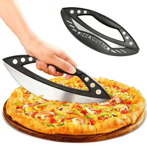 Cortador de Pizza Cortapizzas con Hoja en Forma Rueda Acero Inoxidable Crepes set Pizza Servidor Inoxidable para Pastel y Pan Cortapizzas Cutter Corta Profesional Fácil de Limpiar