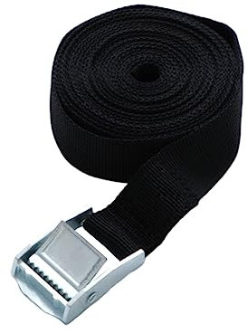 HOMSFOU 2Piezas Correa de Ajustable de Nylon Equipaje Metal Resistente y Duradera Atar Carga y Objetos Vehículos Negro