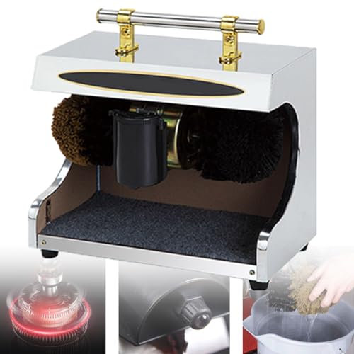 Cireuse à chaussures électrique avec double brosse combinée, silencieuse, facile à nettoyer, machine à cirer les chaussures à induction automatique, machine à nettoyer les chaussures pour hall,Silver