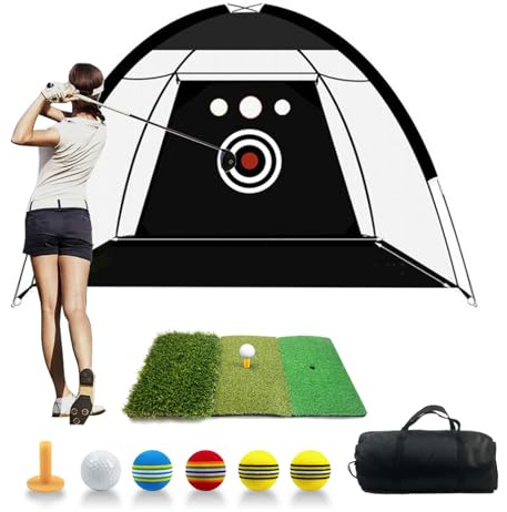 Rete pratica da golf, 300 x 200 cm, con tappetino per colpire, reti di aiuto per allenamento con bersaglio in nylon