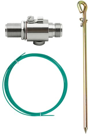 Pararrayos tipo N, 0 a 6 GHz 50 ohm, protector de sobretensiones para 3G, 4G, LTE, GPS, 2.4 GHz/5 GHz 900 MHz, radio jamón otro sistema de comunicación por satélite (N-F/N-F+sistema de puesta a tierra