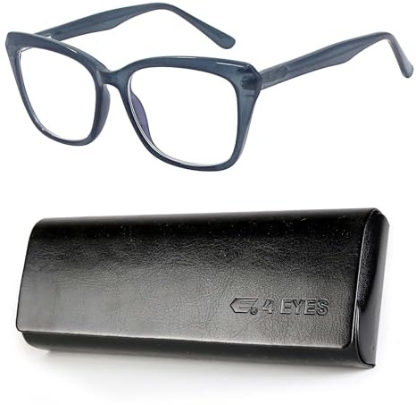 Foureyes 4EYES Occhiali da lettura antiriflesso in CP leggeri e flessibili – Montatura resistente, comfort elevato, per donna FS3832– Custodia in pelle e panno inclusi (BLU, 1, Dioptrien)