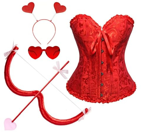Mini juego de arco y flecha de San Valentín, Cupido y accesorios for disfraces de cosplay, for el día de San Valentín(Red L)