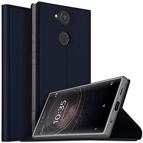 Verco Handyhülle für Xperia XA2, Premium Handy Flip Cover für Sony Xperia XA2 Hülle [integr. Magnet] Book Case PU Leder Tasche, Blau