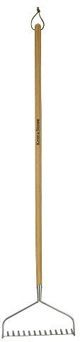 Kent & Stowe Langstiel Gartenrechen – Garten-Harke aus Edelstahl, ideal für alle Böden, Gärtner-Rechen mit Stiel aus Eschenholz, Länge: 158 cm