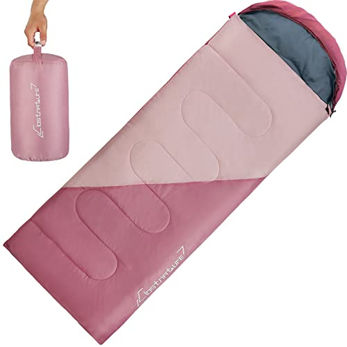 Clostnature Saco de Dormir Ligero para Acampar - Saco de Dormir Compacto para Camping, 3 Estaciones para Adulto, Senderismo, Mochilero y Acampada, Portátil y Fácil de Transportar(Cremallera Derecha)