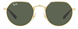 Ray-Ban barn RJ9565S Jack runda solglasögon, Guld/mörkgrön, 47 mm