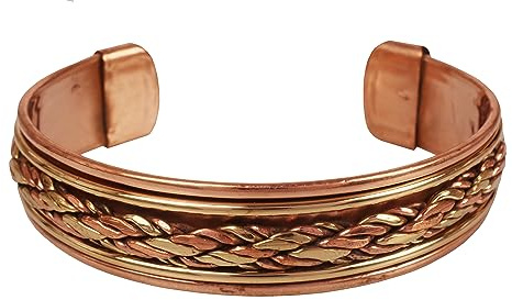 Touchstone indiskt handgjort koppararmband, fred, chakra, yoga, meditation, mantra, smycken, manschett för kvinnor och män., Mässing Koppar