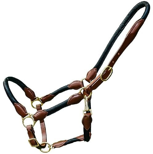 Brama West Pferderhalfter Leder Halfter -Big Joe- Stallhalfter auch als Vorführhalfter, Gr. Pony - schwarz