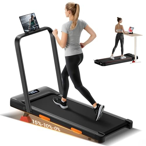 UMAY Tapis de Marche Inclinable Pente 10KM/H à Triple Amortissement,3,0 CV Walking Pad,Tapis de Course Motorise Inclinable Charge Max. 159KG