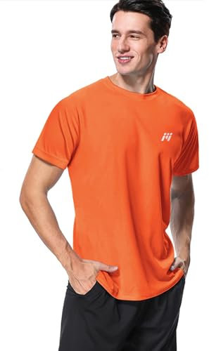 MeetHoo T-Shirt Homme, Tee Shirt Sport Manche Courte Rashguard Rash Vest Anti-UV UPF 50+ Sun Protect Tops Running Fitness Surfing