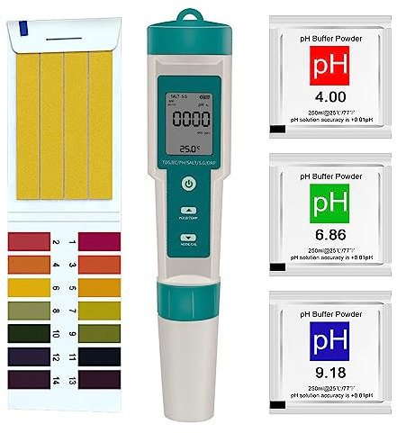 Weytoll Multifunctional Digital 7 in 1 Water Quality Tester Portable High Accurancy Water Quality Test Pen Water Quality Measurement Tool Water PH/TDS/EC/Salinity/ORP/S.G/Temperature MeasuringA
