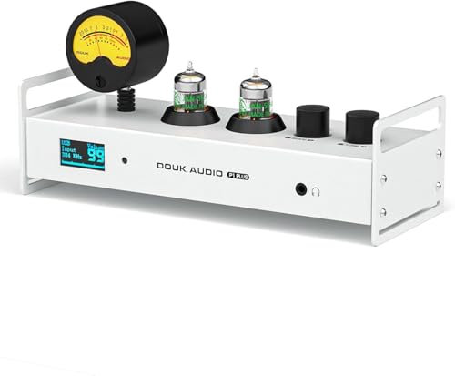 Douk Audio P1PLUS Préamplificateur à Tubes Bluetooth Amplificateur Casque USB DAC avec VU Meter DSD256