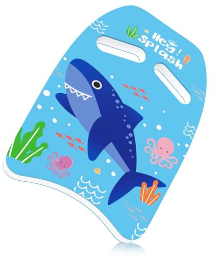 HeySplash Swim Kickboard for Kids, Swimming Kickboard Cute Pattern Swim Training Aid for Children, Pool Exercise Equipments for Beginning Swimmers Safety Swim Board Auxiliary, Blue Shark