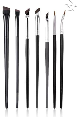 7 Pezzi Pennello per Sopracciglia e Pennello per Eyeliner, Pennello per Sopracciglia Angolato, Pennello per Eyeliner Ultrafine, per Sopracciglia, Eyeliner