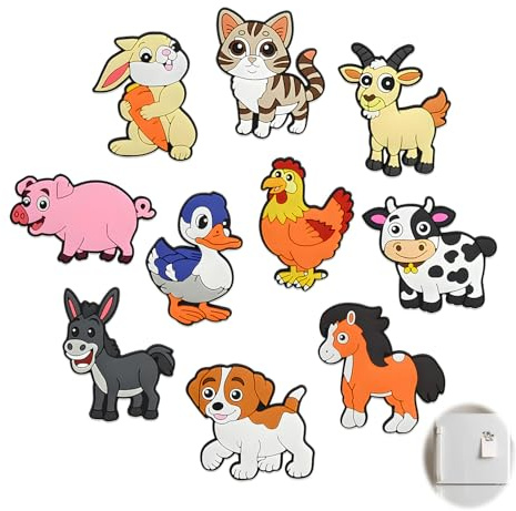 10 Imanes Nevera Mascotas Granja Educativos Magnéticos Pequeño