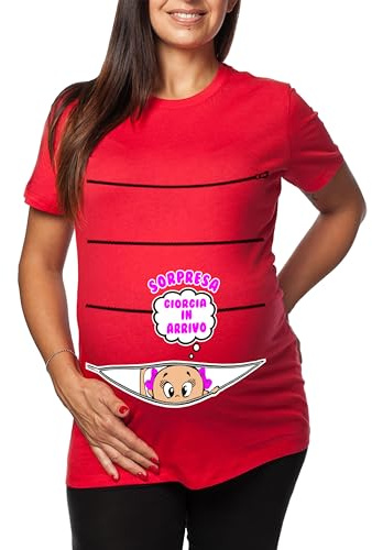 Maglietta Premaman con Nome Personalizzabile, T-Shirt Lunga da Donna con Nome Bimbo o Bimba in Arrivo, Incinta Idea Regalo Nascita
