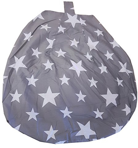 Bean Bag Cover Stars Grey, BY MY HOME, Novelty Kids Children's Design, Slate White