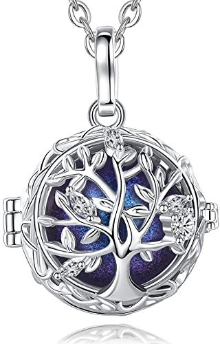 AEONSLOVE Ciondolo Chiama Angeli Gravidanza Albero della Vita Bola Messicana Collana Donna per Gravidanza Richiamo degli Angeli