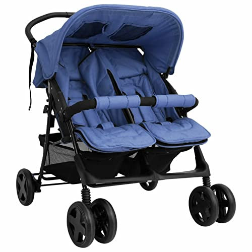 Chenshu Geschwisterwagen, Zwillingskinderwagen, Double Stroller, Geschwisterbuggy, Doppelkinderwagen, Marineblau Stahl
