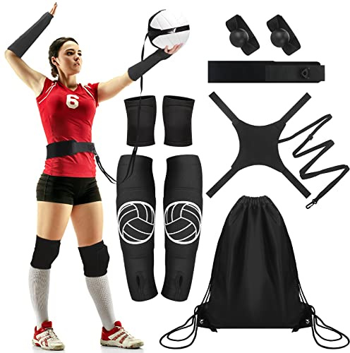 Sosation 5 Set Volleyball Training Equipment Aid Volleyball Gear Volleyball Knee Pads and Arm Sleeves Volleyball Spike Serving Trainer Accessories Volleyball Gifts for Teen Girls Women