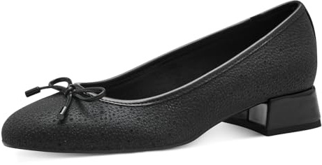MARCO TOZZI Women's Elegant Pumps with Bow, Black Glitter, 5 UK