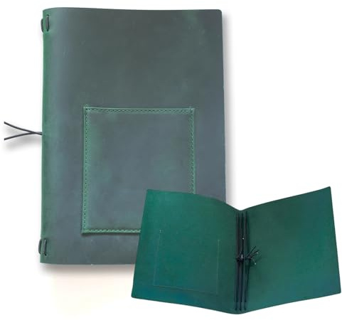 KISSKI·H Olvido Copertina per notebook da viaggio A5, piccola copertina in pelle per scrittura, ricaricabile, organizer per notebook da 8,5 x 5,5 cm, con tasca per telefono/penna, regalo per