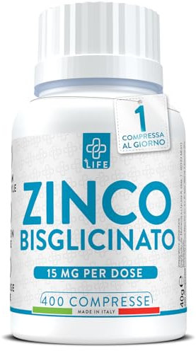 Zinco Integratore 400 Compresse Di Zinco Bisglicinato PiùLife, 15mg Puro Per Compressa, Integratore Pelle Acne, Capelli, Unghie, Vista, Antiossidanti Integratori Difese Immunitarie