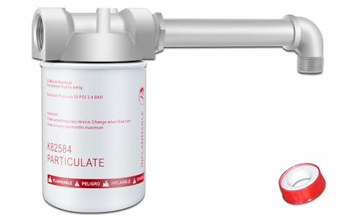 496 Fuel Transfer Tank Filter Kit for Gasoline and Diesel Water Separate 1 NPT 30 Micron Pump Filter Replaces# B10-AL