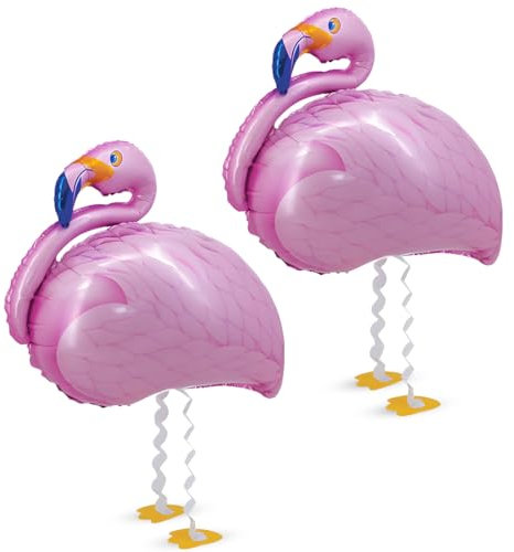 Flamingo Luftballons, 2 Stück Folienballon Flamingo, Airwalker Ballon Flamingo, XXL Luftballon Walking Flamingo, Flamingo Ballon für Kinder Geburtstags Festival Sommer Party Dekoration